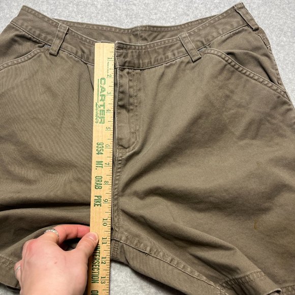 Duluth Trading Shorts Womens 12 Brown Bermuda Canvas Outdoor Stain 29 Waist - Picture 6 of 9